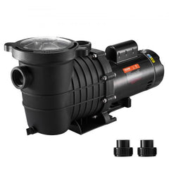 Bostome 2HP variable dual speed pool pump with a clear filter basket and durable ABS construction.