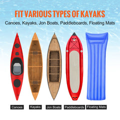 Heavy duty kayak cart with 320lbs capacity and 10-inch solid tires, compatible with canoes, kayaks, jon boats, paddleboards, and floating mats.