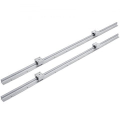 Two 1000mm silver linear rails with four SBR12UU blocks for smooth motion.