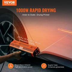 Bostome 1000W handheld infrared curing lamp with a 360° design and stainless steel construction.