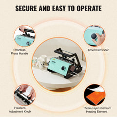 Green Bostome mug heat press machine with adjustable clamp, LCD controls, and three-layer heating element for 11-30oz tumblers.