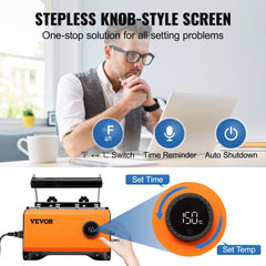 Orange Bostome 30oz tumbler heat press machine with LCD knob for temperature and time settings.