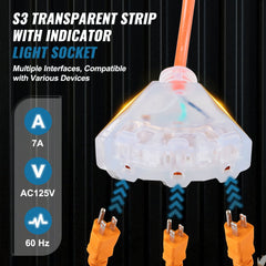 Bostome 30FT retractable extension cord reel with triple socket and 10A circuit breaker.