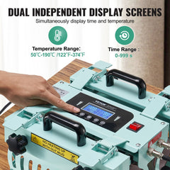 Bostome 2-station heat press machine for 11-30oz mugs with adjustable temperature and pressure.