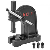 Bostome 1 Ton Manual Arbor Press with cast iron build and adjustable lever for precise crafting.