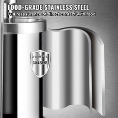 Stainless steel vertical sausage stuffer with three filling tubes and 3L capacity for homemade sausages.