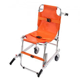 Foldable aluminum stair chair with a 350 lbs capacity and adjustable handle for easy transport.