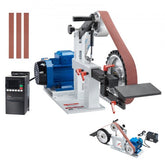 Bostome 72x2" variable speed belt grinder sander with three sanding belts and all-steel construction.