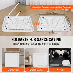 White folding mahjong table for 4 players with built-in cup holders and chip trays.