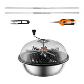 Bostome 24" manual leaf bowl trimmer with stainless steel blades and clear visibility dome.