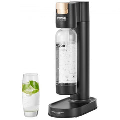 Bostome Sparkling Water Maker in black with a 1L PET bottle for home carbonation.