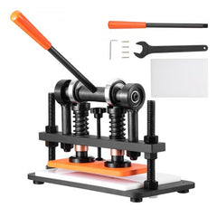 Bostome manual leather die cutting and embossing machine with a 10.2x4.7in plate.