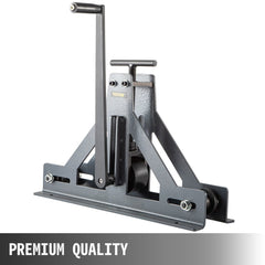 Manual square and rectangular tubing bender for 1-1/2 inch profiles up to 14 gauge, with hand crank and roller base.