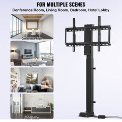 Motorized TV lift for 32-70" TVs with remote control and adjustable height from 28.74" to 68.11".
