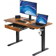 Bostome electric standing desk with a drawer, featuring a spacious 47.2" x 23.6" surface.