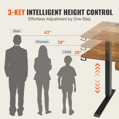 Bostome electric standing desk with a spacious top, drawer, and height adjustment features.