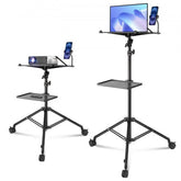Bostome projector laptop stand with wheels, adjustable height 31-67 inches, sturdy design.