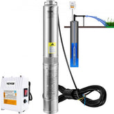 Bostome 2HP deep well submersible pump with stainless steel body and 4-inch diameter.