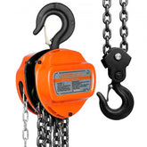 Bostome 2 Ton Hand Chain Hoist with 10 ft lift and G80 galvanized steel chain for heavy loads.