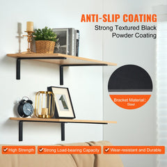Matte black steel L shelf brackets, 10x6 inches, designed for heavy-duty support and easy installation.