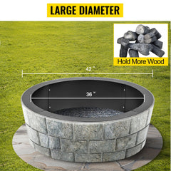 Heavy-duty 42-inch fire pit ring made of Q235 steel with a rust-resistant finish.