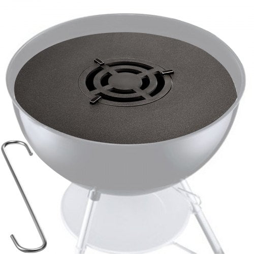 40-inch carbon steel BBQ griddle grate for kettle grills with dual-way cooking design.