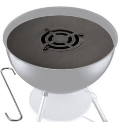 40-inch carbon steel BBQ griddle grate for kettle grills with dual-way cooking design.
