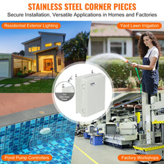 Bostome outdoor electrical junction box in ABS with IP67 waterproof rating, 11.8x7.8x7 inches.