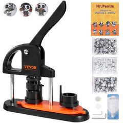 Bostome 25mm button maker machine with Mr. Panda book and 500 parts including rhinestones.