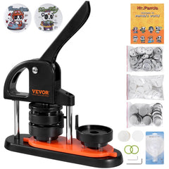 Bostome 58mm button maker machine kit with ergonomic handle and 100 crafting parts included.