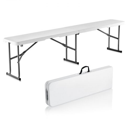 Bostome 6ft plastic folding bench with a lightweight design and heavy-duty iron legs.