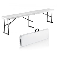 Bostome 6ft plastic folding bench with a lightweight design and heavy-duty iron legs.