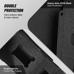 Wall-mounted biometric pistol safe for secure handgun storage with LED light and silent mode.