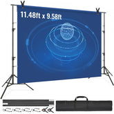 Heavy duty photography backdrop stand with adjustable height and sturdy six-leg support.
