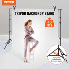 Heavy duty photography backdrop stand with adjustable height and sturdy six-leg support.