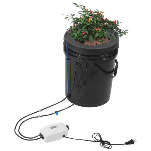 Bostome DWC Hydroponics Grow System kit with 5-gallon bucket and air pump for indoor gardening.