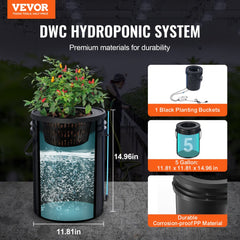 Bostome DWC Hydroponics Grow System kit with a 5-gallon bucket and air pump for plant growth.