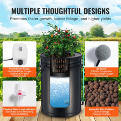 Bostome DWC Hydroponics Grow System kit with a 5-gallon bucket and air pump for indoor gardening.