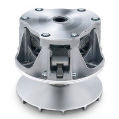 Silver metallic primary drive clutch with 1.16-inch bore assembly, showing internal components.