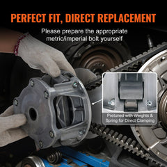 Bostome Primary Drive Clutch for Polaris RZR 1000 with 1.24" bore, featuring durable alloy construction.