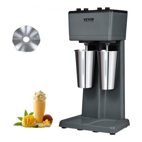 Bostome double head electric milkshake machine with dual cups and three-speed control.