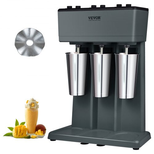 Bostome Triple Head Electric Milkshake Machine with three stainless steel cups and 1HP motor.