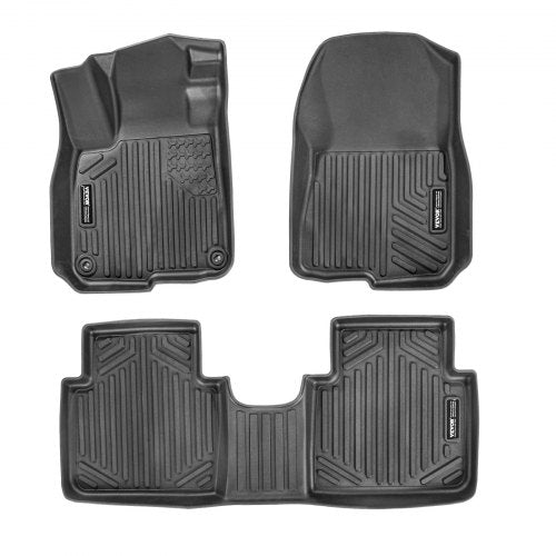 Set of three black TPE all-weather floor mats for Honda CR-V Hybrid 2017-2022.