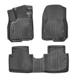 Set of three black TPE all-weather floor mats for Honda CR-V Hybrid 2017-2022.