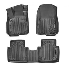 Set of three black TPE all-weather floor mats for Honda CR-V Hybrid 2017-2022.