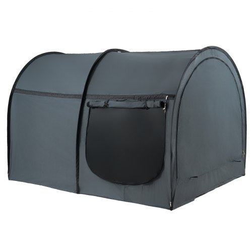 Bostome 4-Door Blackout Bed Tent in green with four doors and mesh storage pockets.