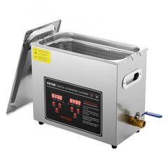 Stainless steel Bostome 6L ultrasonic cleaner with digital controls and heated tank.