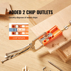 Bostome Pocket Hole Jig Kit with 56 pieces, including a 9" C-clamp and various drilling tools.