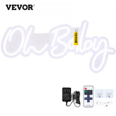 Bostome Oh Baby neon sign, 23.5x12 inch warm white dimmable LED with remote and adapter.