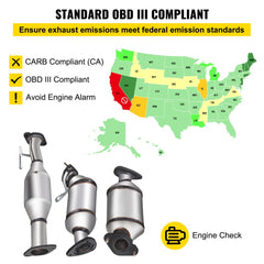 Bostome catalytic converter for GMC Acadia, featuring stainless steel and honeycomb substrates.